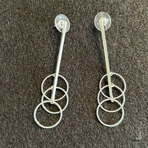 Slipada light weight sliver loop dangle earrings